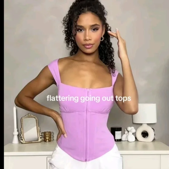 TA3 Corsety Square Neck Corset Top Med NWT Retail $120 SOLD OUT - Picture 3 of 11